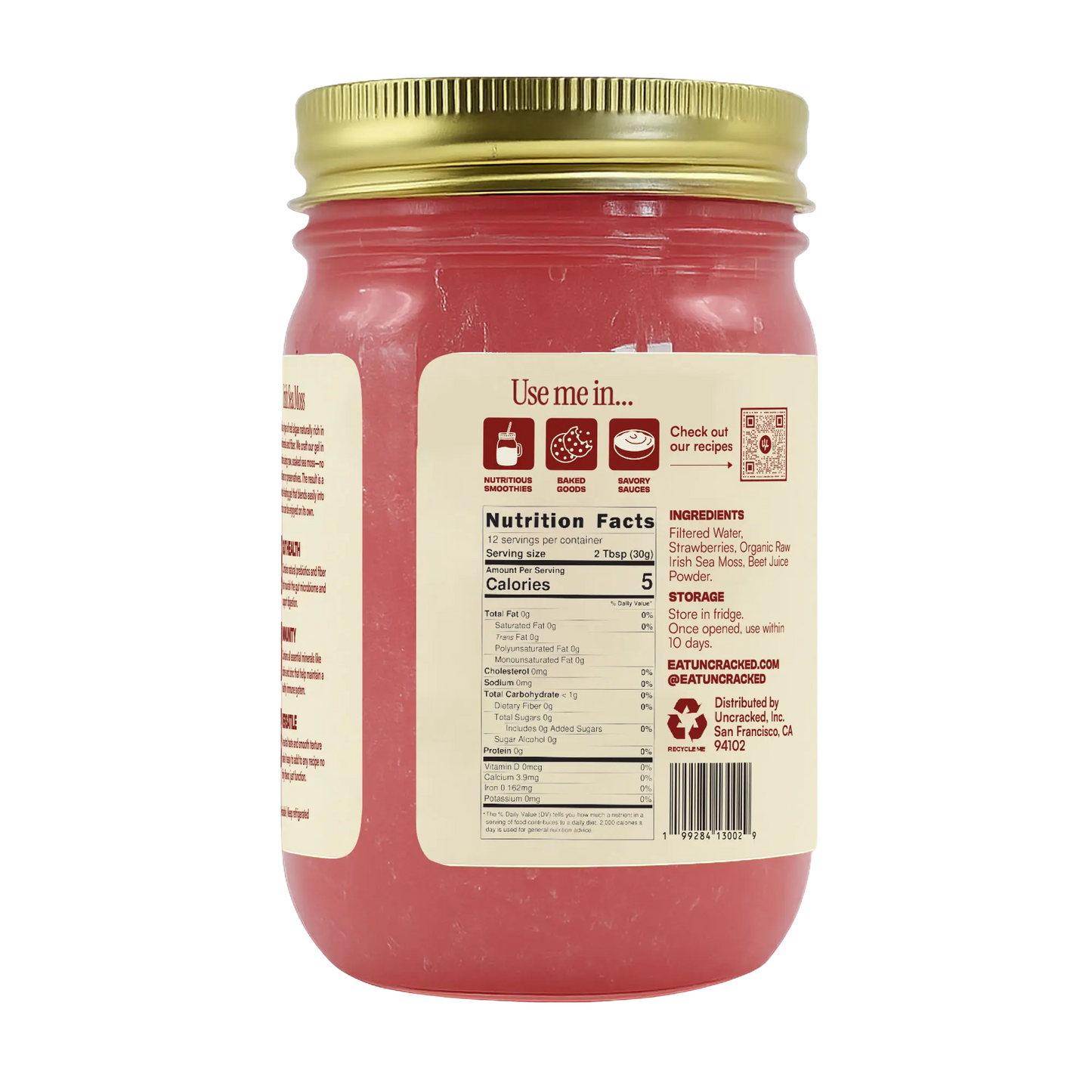 Strawberry-Beet Sea Moss Gel Uncracked