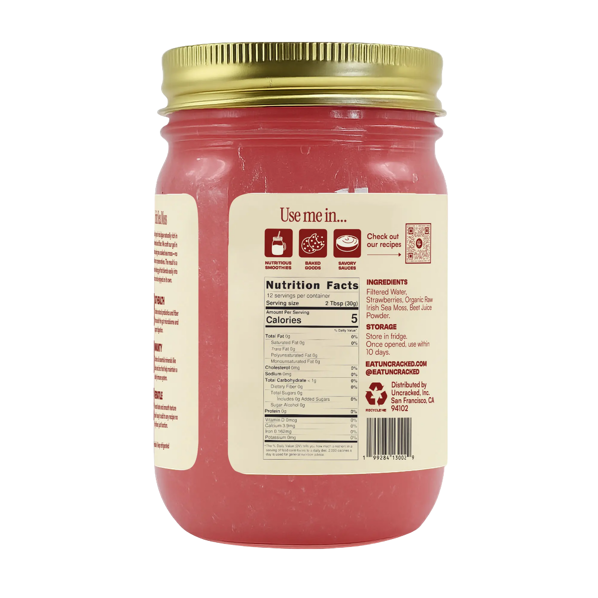 Strawberry-Beet Sea Moss Gel Uncracked