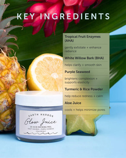 GLOW JUICE 10-Acid Refining Peel: Fruit AHA/BHA : 1 oz