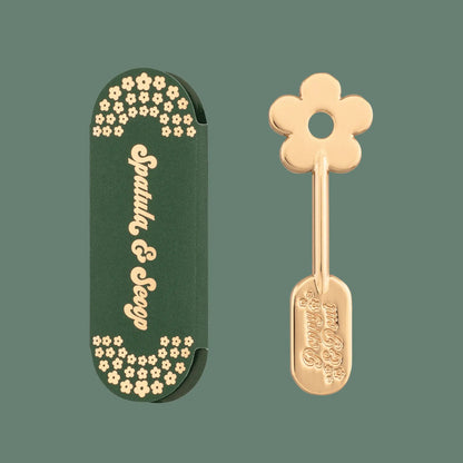 Lip Care Spatula, Gold Daisy Poppy & Pout