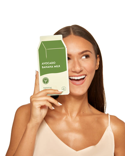 Avocado Banana Milk Hydrating Plant-Based Milk Sheet Mask: With Peg Hole ESW Beauty