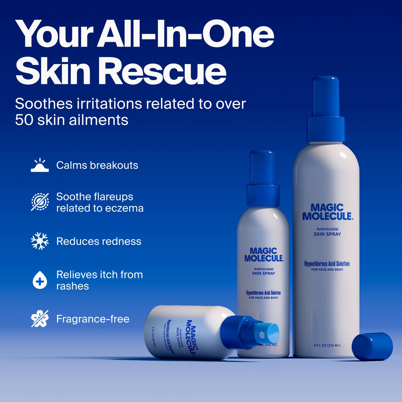 Magic Molecule Hypochlorous Acid Spray: 12ct Standard 8oz