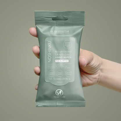 Eucalyptus Nourishing Hand Sanitizing Travel Wipes Noshinku