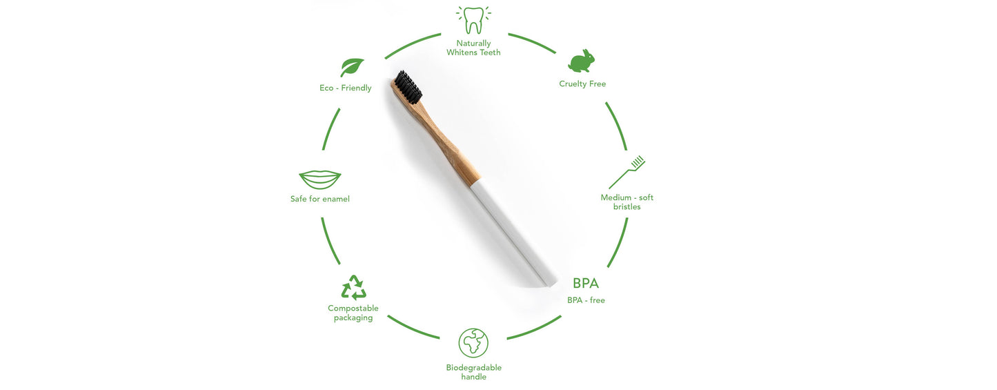 Bamboo Toothbrush with Activated charcoal