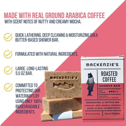 Roasted Coffee Shower Bar- 5.5 oz (12 qty) MacKenzie's Fisherman