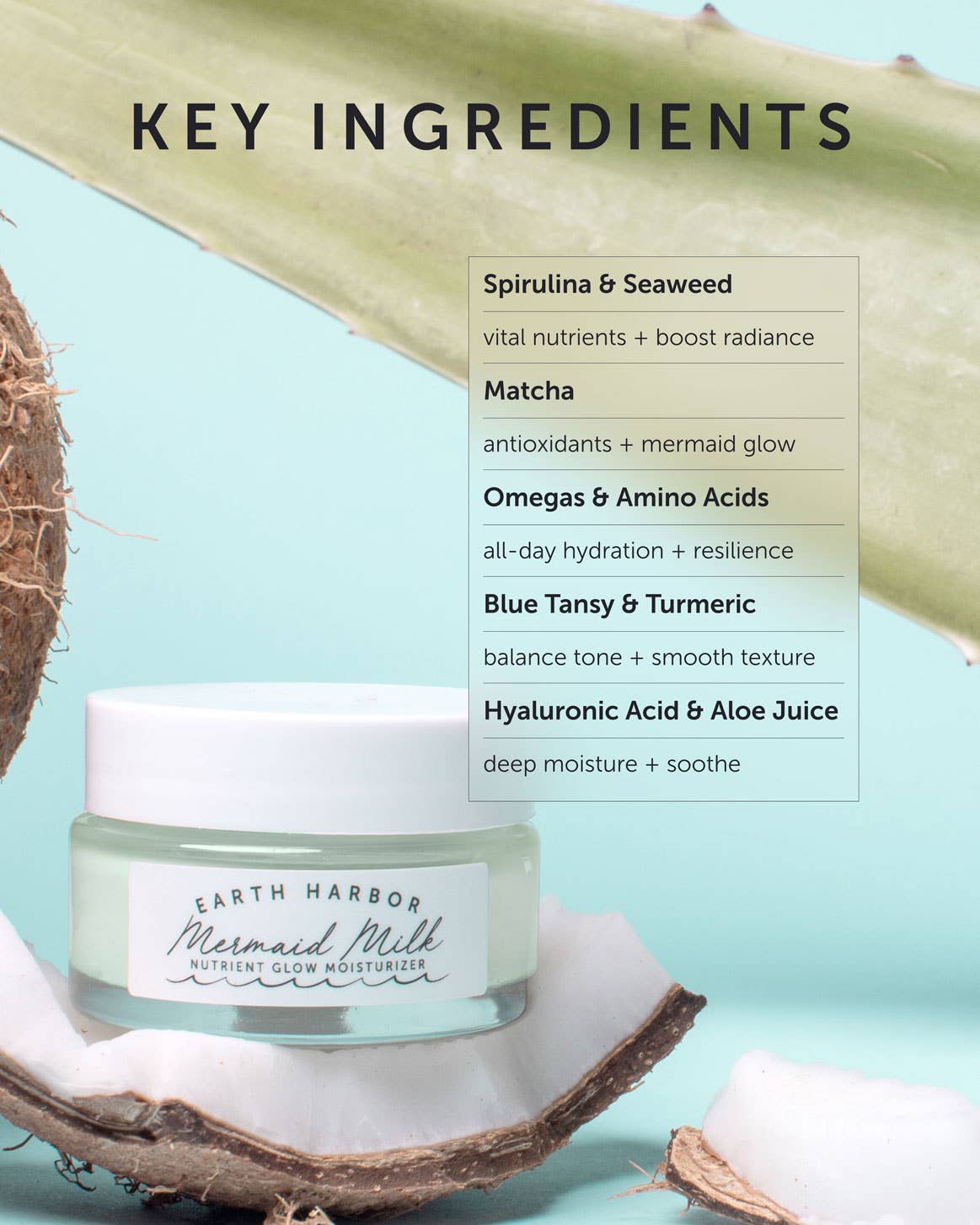 MERMAID MILK Nutrient Glow Moisturizer: Superfoods: 1 oz Earth Harbor Naturals