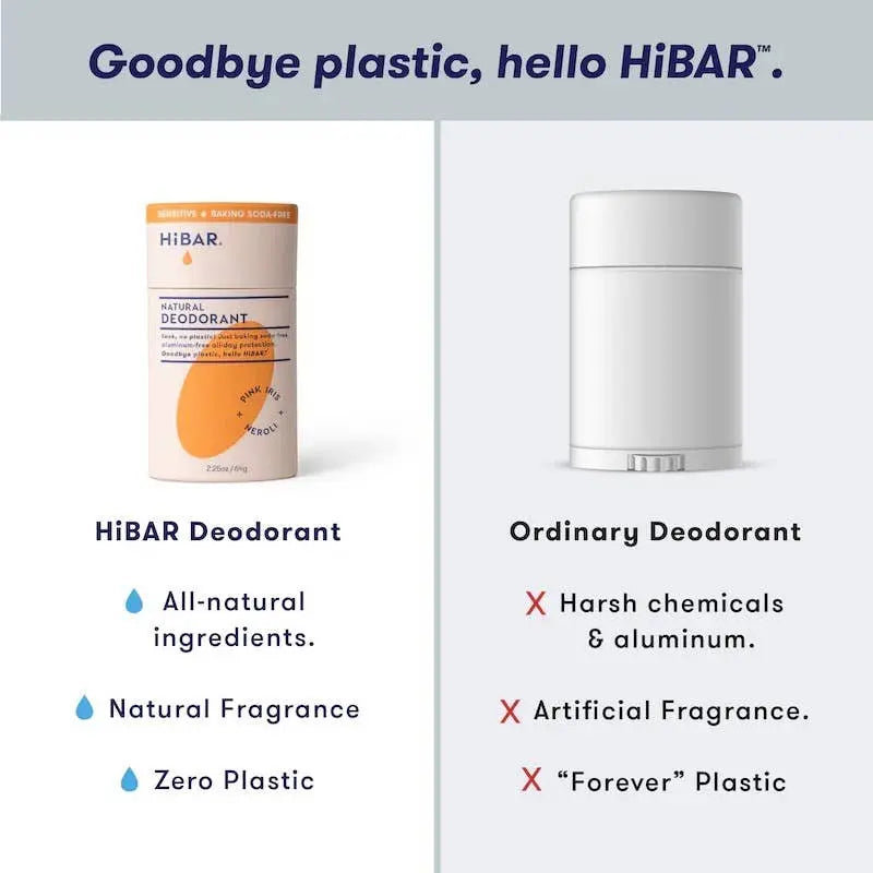 HiBAR Deodorant Sensitive  Pink-Iris+Neroli Baking soda free HiBAR