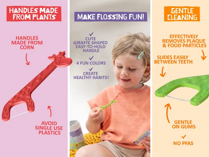 Jack N' Jill Fairy Floss Dental Flossers - 30 pack
