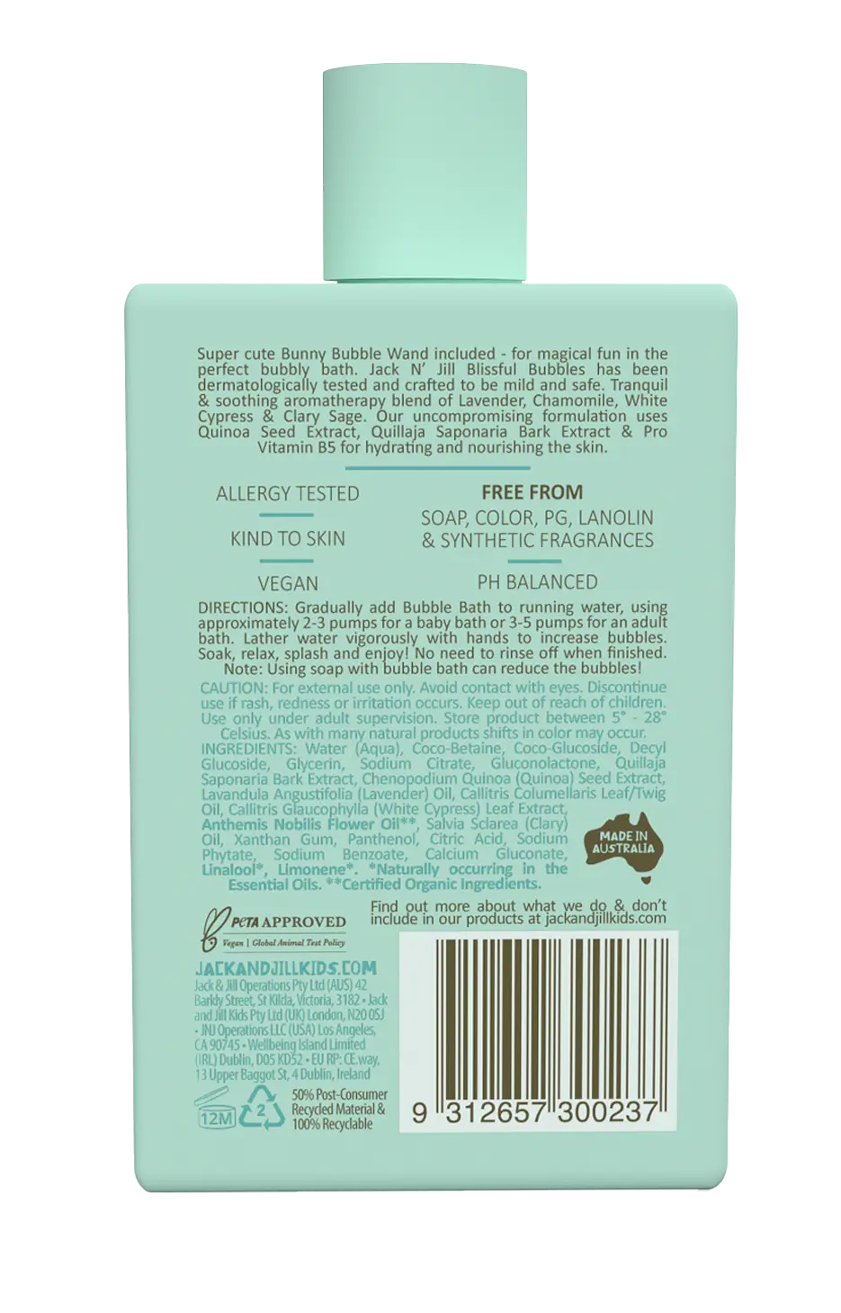 Jack N' Jill Bubble Bath with Bubble Wand - Natural 300mL