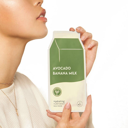 Avocado Banana Milk Hydrating Plant-Based Milk Sheet Mask: With Peg Hole ESW Beauty
