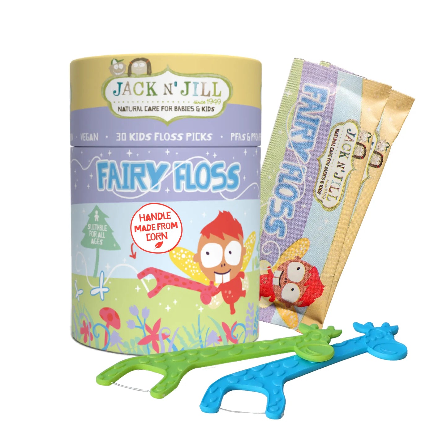 Jack N' Jill Fairy Floss Dental Flossers - 30 pack