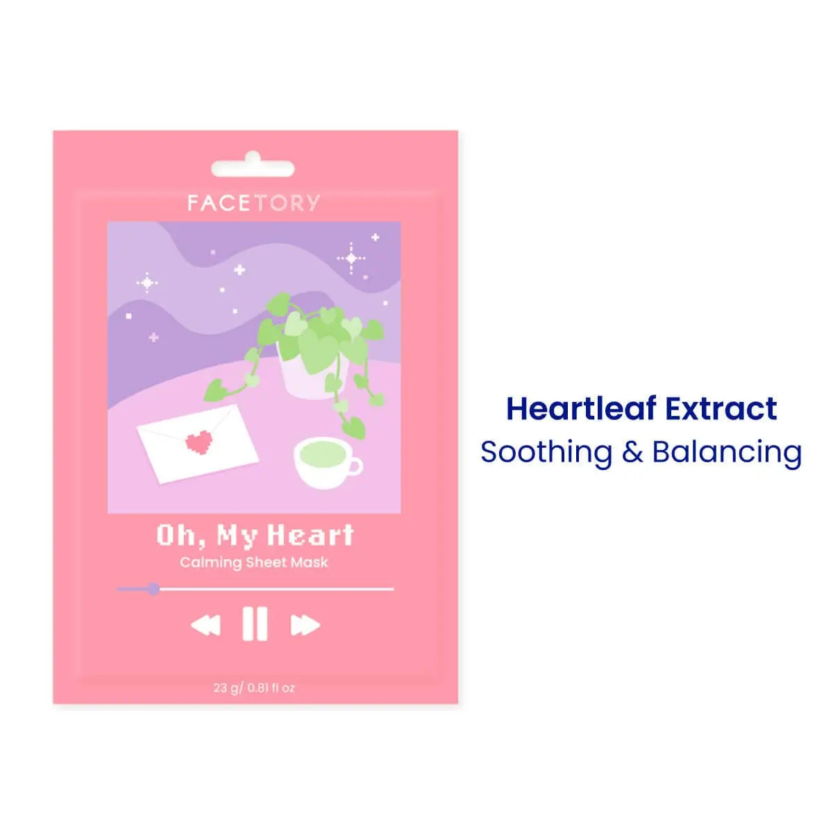 Sheet Face Mask - K-Beauty - Redness Calming - Oh My Heart FaceTory
