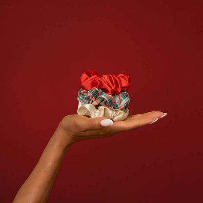 Holiday Scrunchies 3pc Set - Multi-color