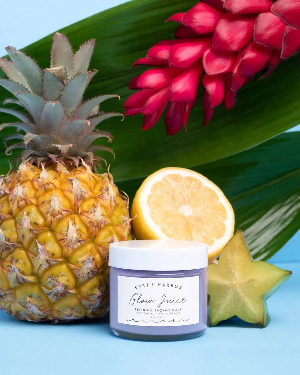 GLOW JUICE Enzyme Mask: Red Seaweed + AHA/BHA + Aloe: 2 oz Earth Harbor Naturals