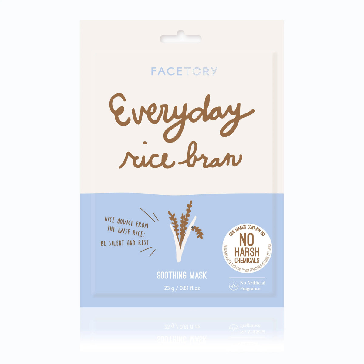 Face Mask - Korean Beauty - Soothing - Everyday - Rice Bran FaceTory
