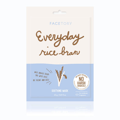 Face Mask - Korean Beauty - Soothing - Everyday - Rice Bran FaceTory