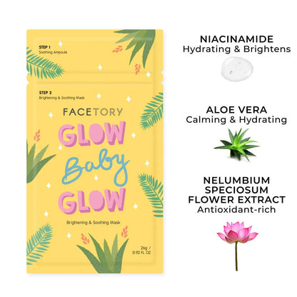 Face Mask - K-Beauty - 2-Step Brightening - Glow Baby Glow FaceTory