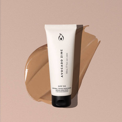SPF 50 Natural Tinted Moisturiser: Medium-Dark Avocado Zinc
