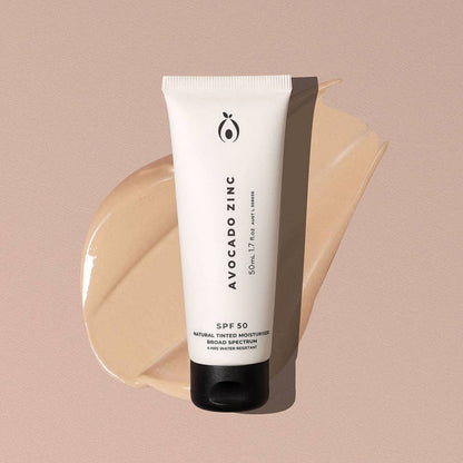 SPF 50 Natural Tinted Moisturiser: Medium-Dark Avocado Zinc