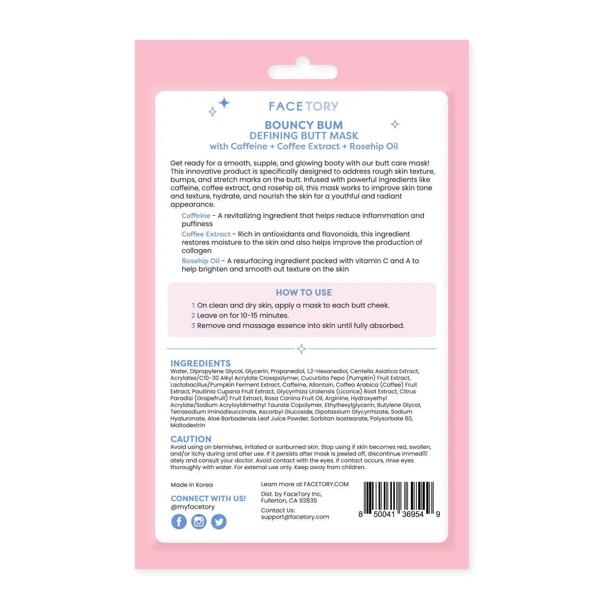 Butt Masks - K-Beauty - Defining - Bouncy Bum - Set of 2 FaceTory