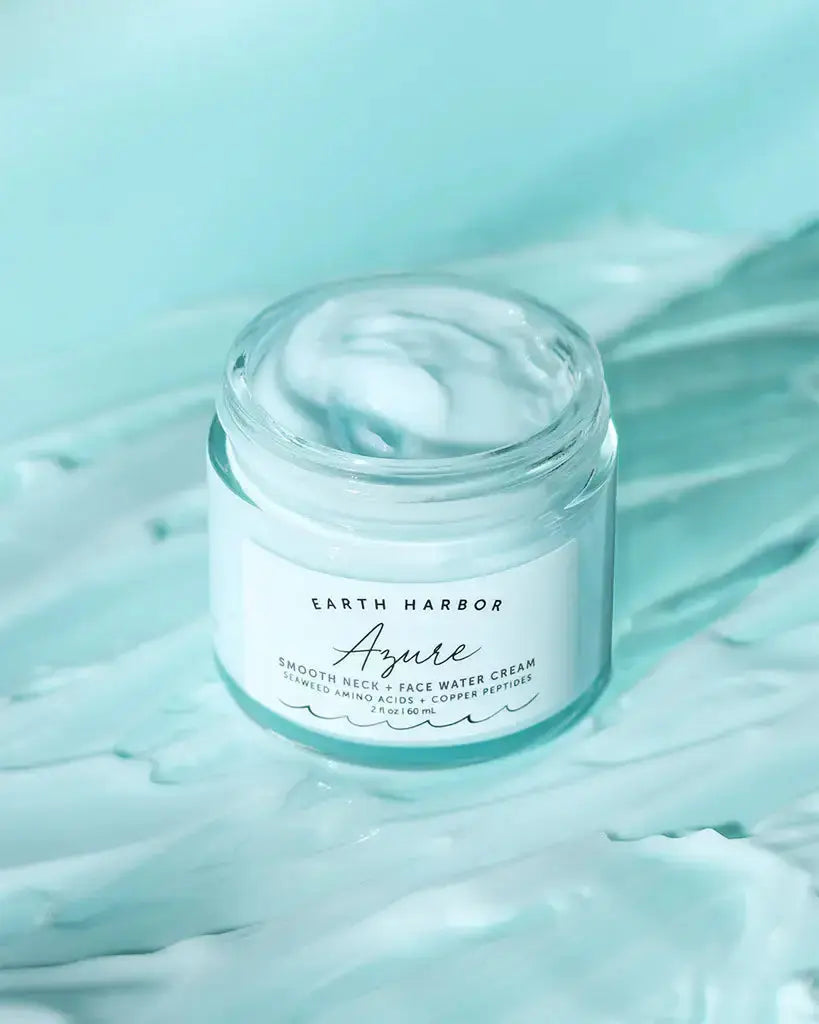 AZURE Smooth Neck + Face Water Cream: Amino Acids + Peptides Earth Harbor Naturals