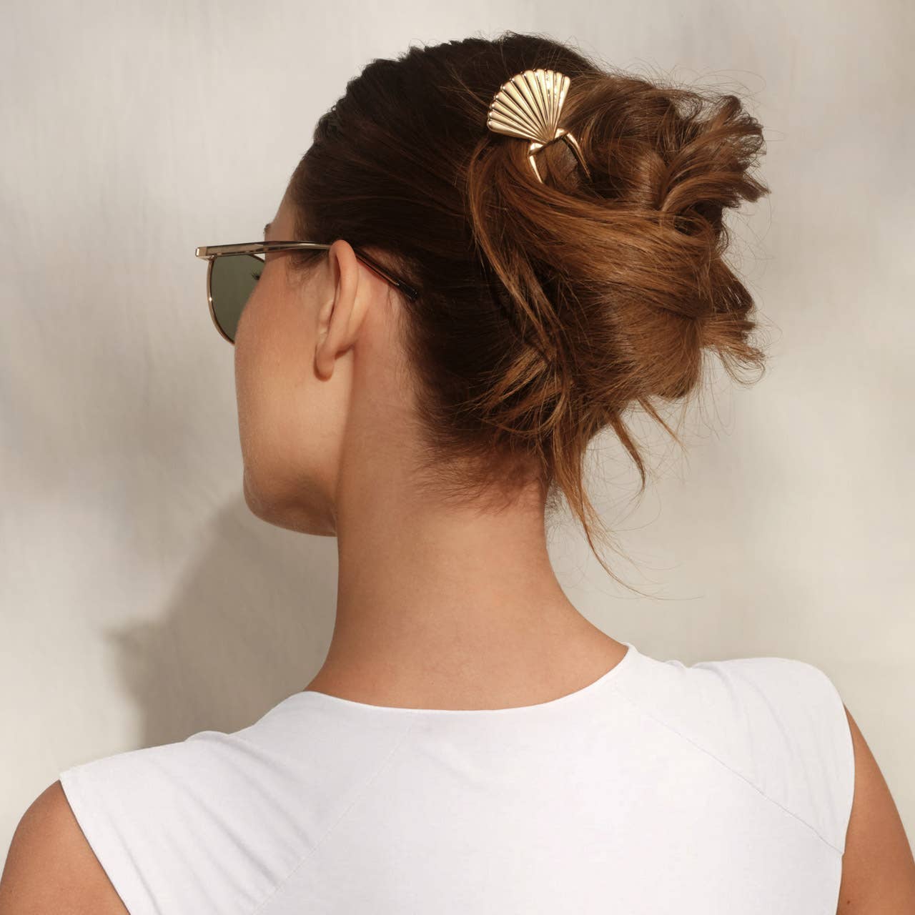 Metal Clam Shell French Hair Pin - Gold KITSCH