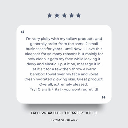 Tallow-Based Oil Cleanser Clara & Fritz Tallow Shop