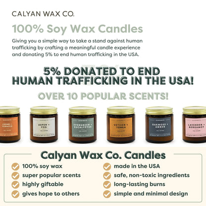 Evergreen + Eucalyptus - Mini Amber Jar Soy Candle Calyan Wax Co.