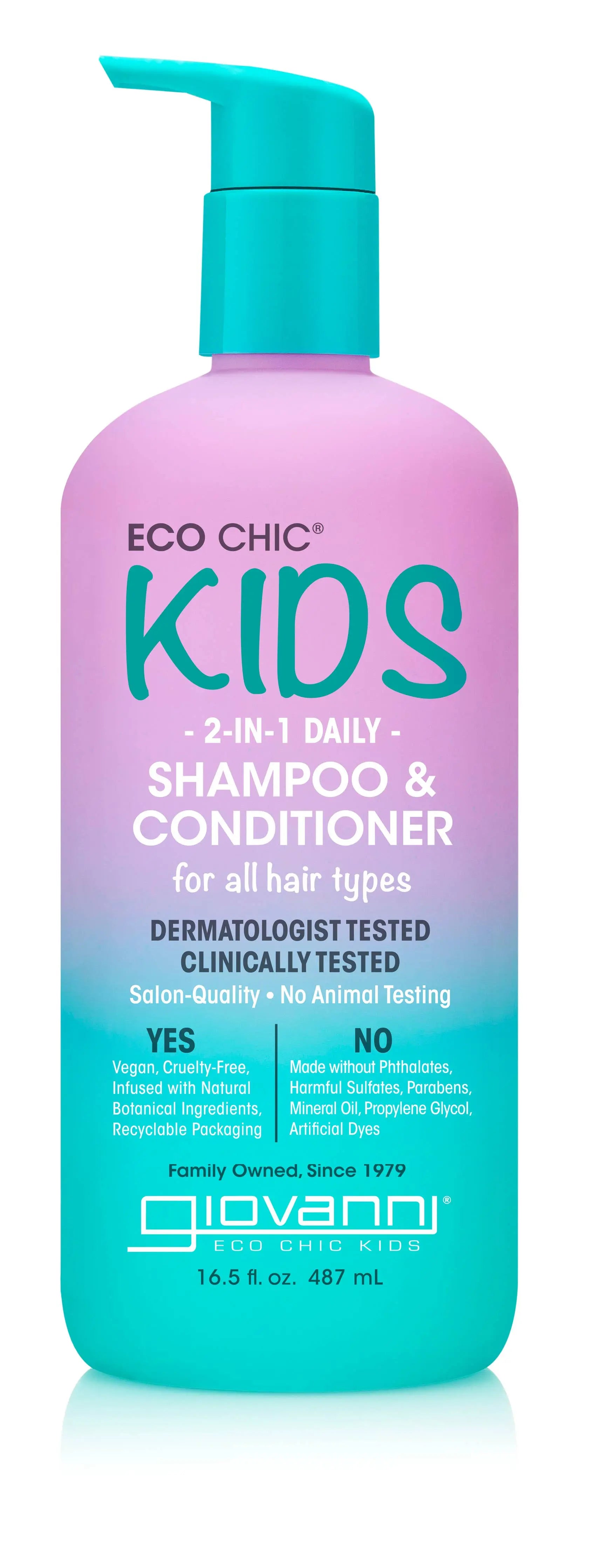Eco Chic® KIDS 2-in-1 Daily Shampoo & Conditioner 16.5oz Giovanni Cosmetics