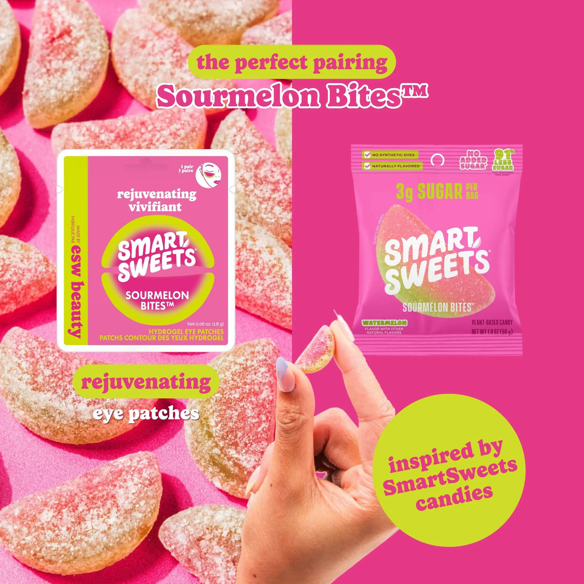 ESW x SmartSweets Rejuvenating Sourmelon Bites™ Eye Patches: 10 pc PDQ