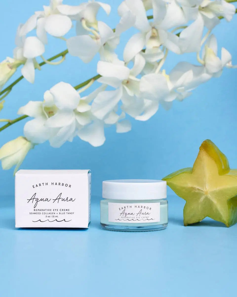 AQUA AURA Eye Creme: Blue Tansy + Sea Collagen + Antioxidant Earth Harbor Naturals