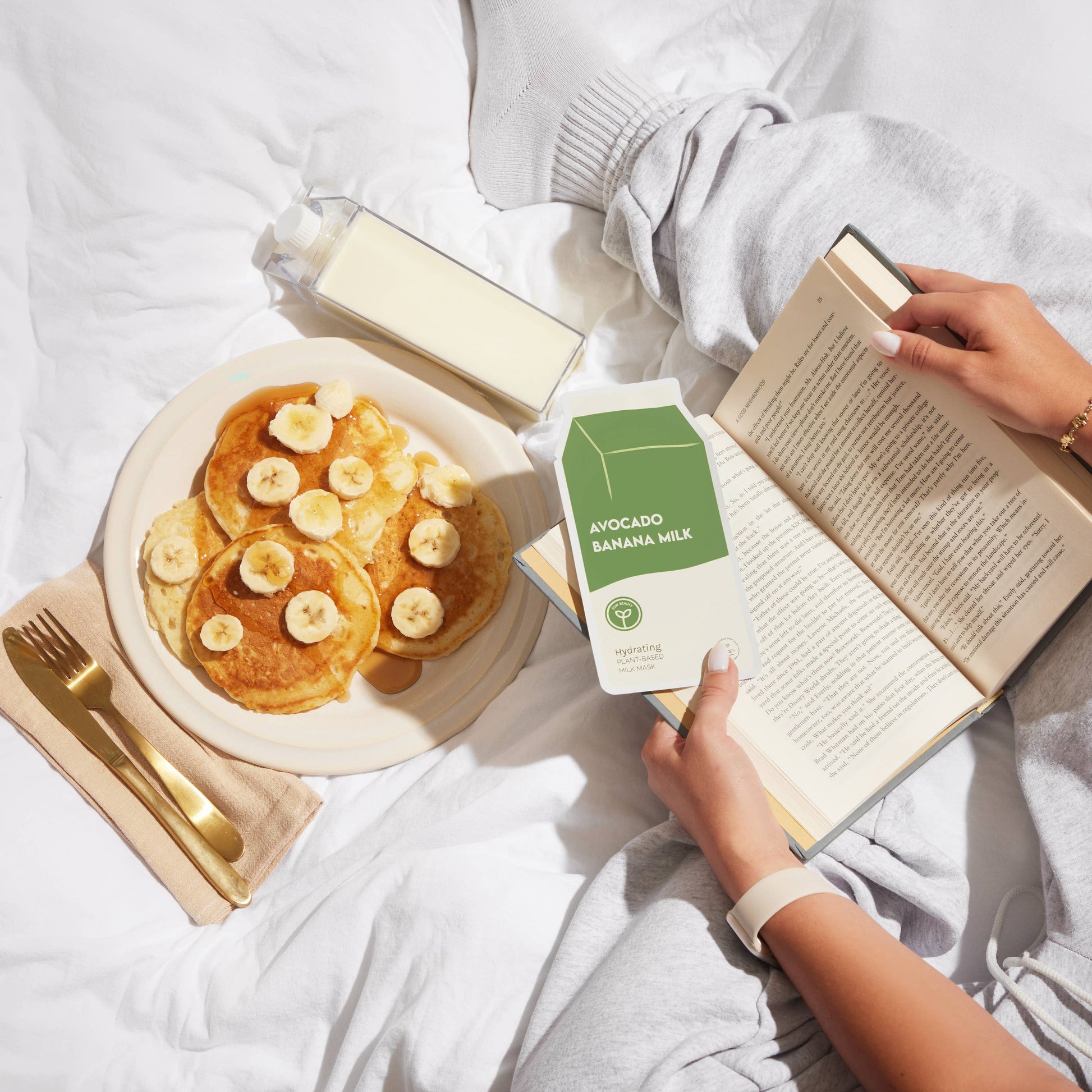 Avocado Banana Milk Hydrating Plant-Based Milk Sheet Mask: With Peg Hole ESW Beauty
