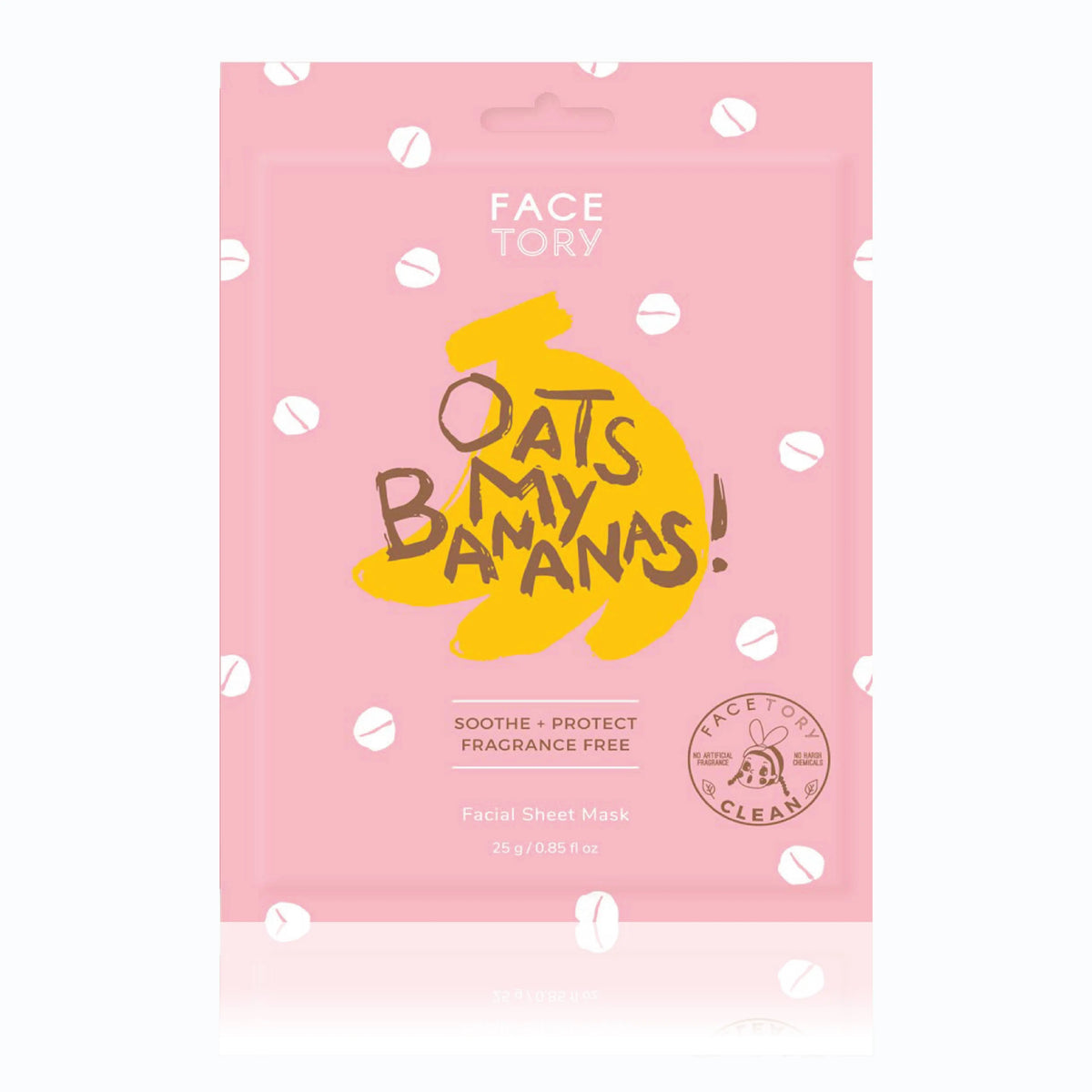Sheet Face Mask - Korean Beauty - Soothing - Oats My Bananas FaceTory