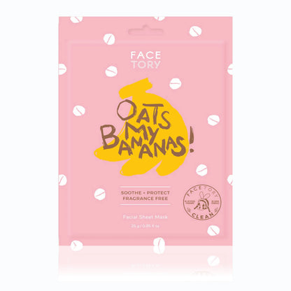 Sheet Face Mask - Korean Beauty - Soothing - Oats My Bananas FaceTory