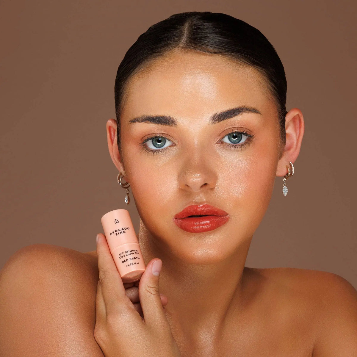 SPF 50 Natural Lip & Cheek Tint: Red Earth Avocado Zinc