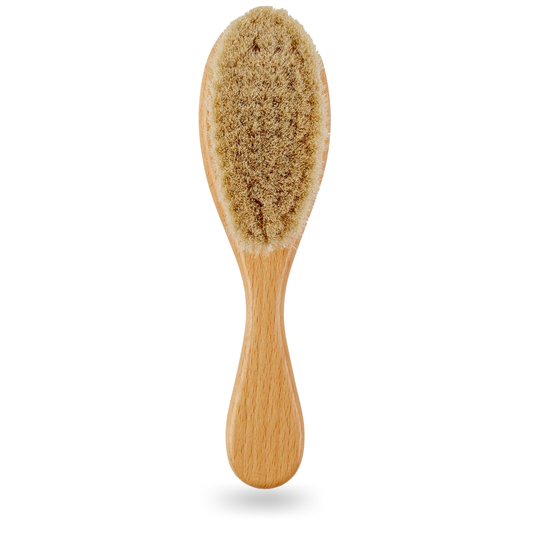 Natural Bristle Hair Brush, Soft For Baby's Delicate Scalp