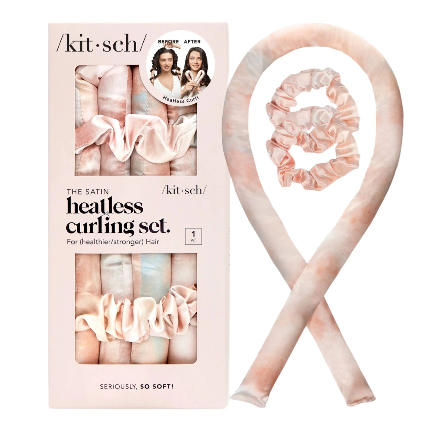 Satin Heatless Curling Set - Sunset Tie Dye KITSCH