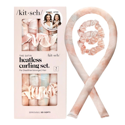 Satin Heatless Curling Set - Sunset Tie Dye KITSCH