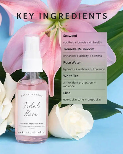 TIDAL ROSE Seaweed Hydration Mist: Pink Seaweed Earth Harbor Naturals