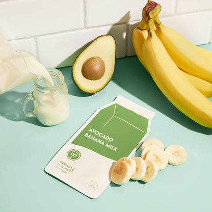 Avocado Banana Milk Hydrating Plant-Based Milk Sheet Mask: With Peg Hole ESW Beauty