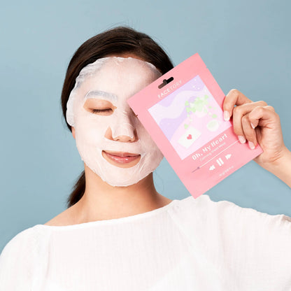 Sheet Face Mask - K-Beauty - Redness Calming - Oh My Heart FaceTory