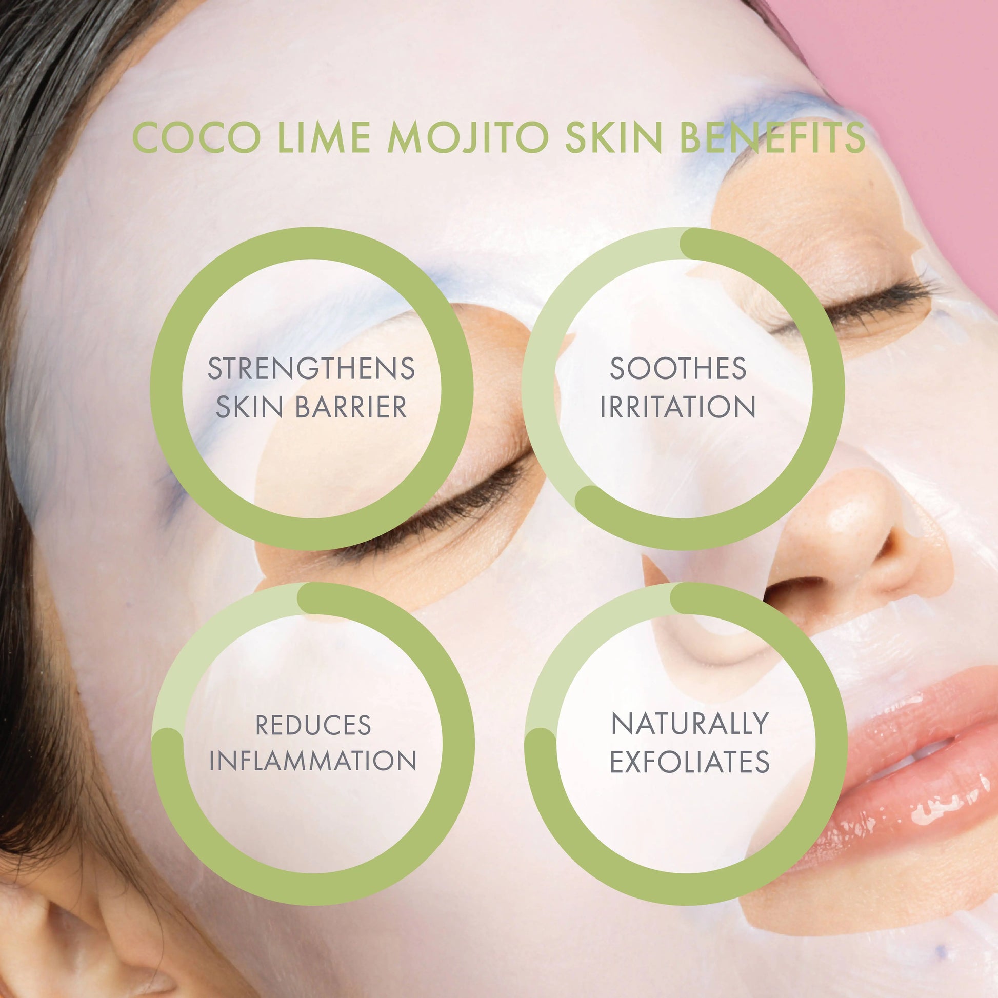 Coco Lime Mojito Clarifying Biocellulose Mocktail Mask ESW Beauty