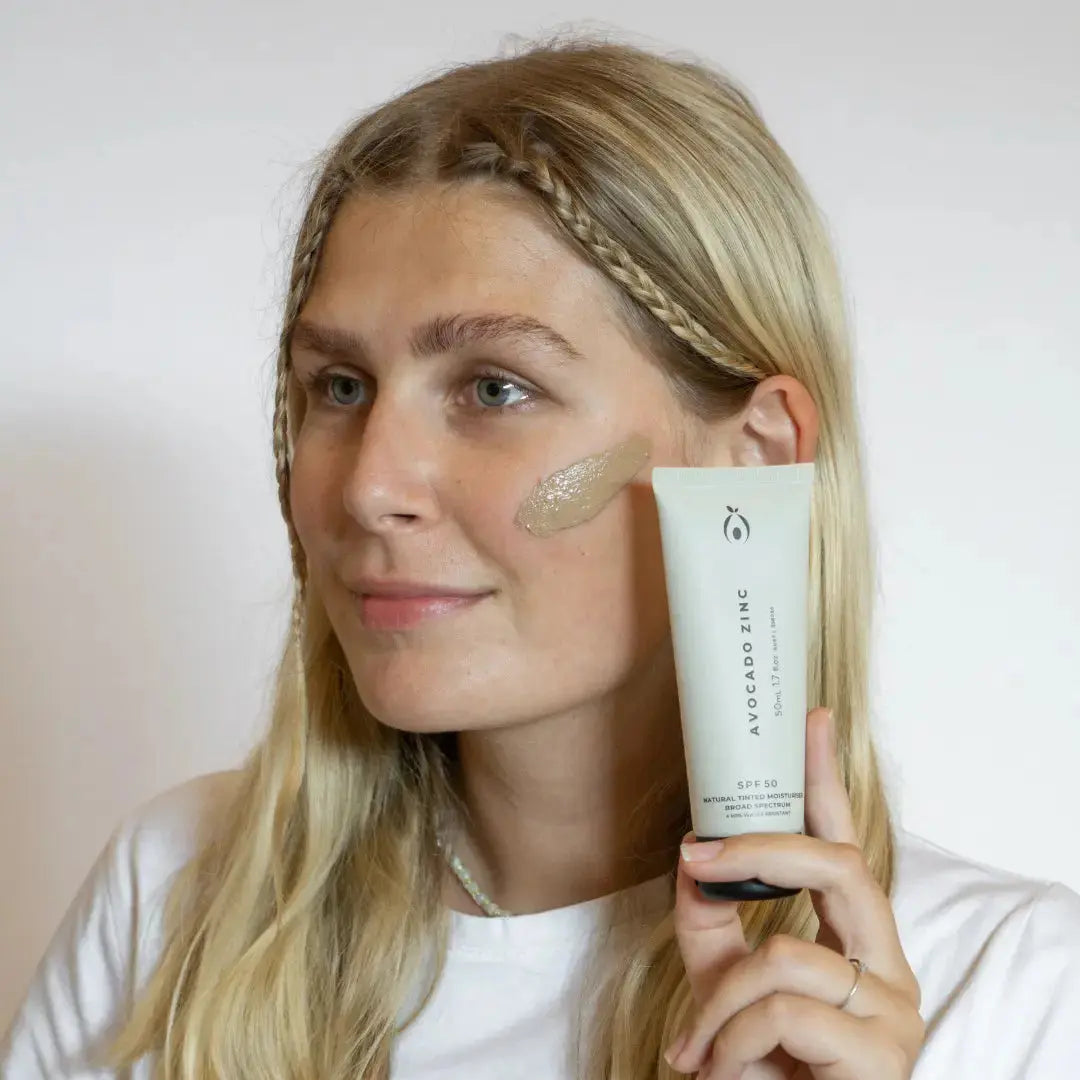 SPF 50 Natural Tinted Moisturiser - Medium-Dark Avocado Zinc