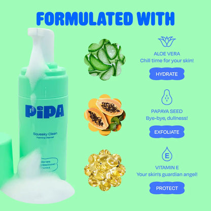 Pipa Squeaky Clean Cleanser Gentle Foam Face Wash for Kids