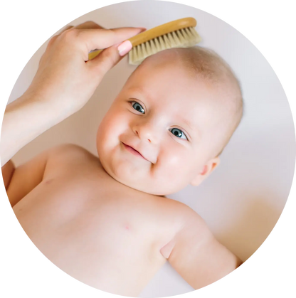 Natural Bristle Hair Brush, Soft For Baby's Delicate Scalp T is for Tame