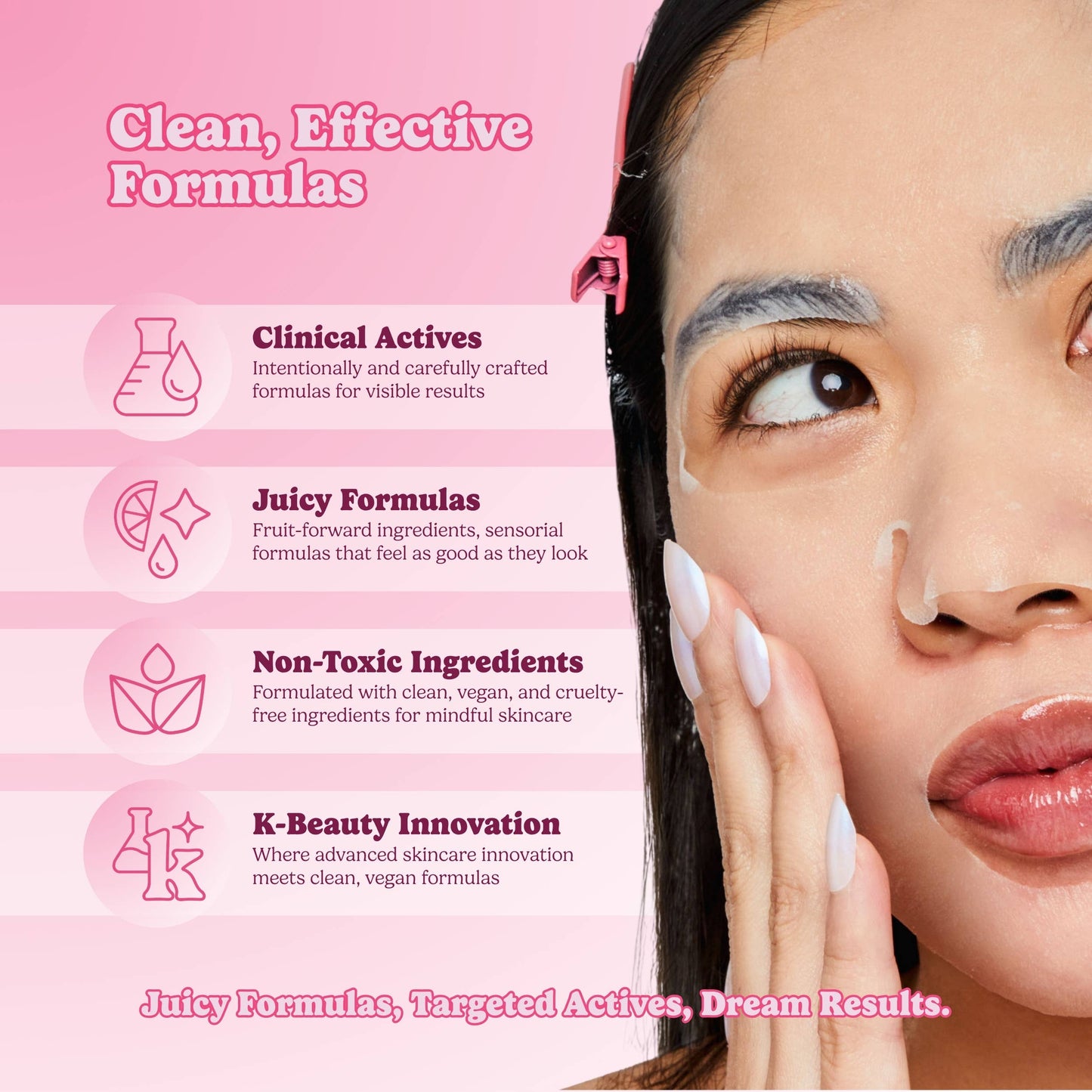 The Pink Dream Moisturizing Raw Juice Sheet Mask: With Peg Hole ESW Beauty