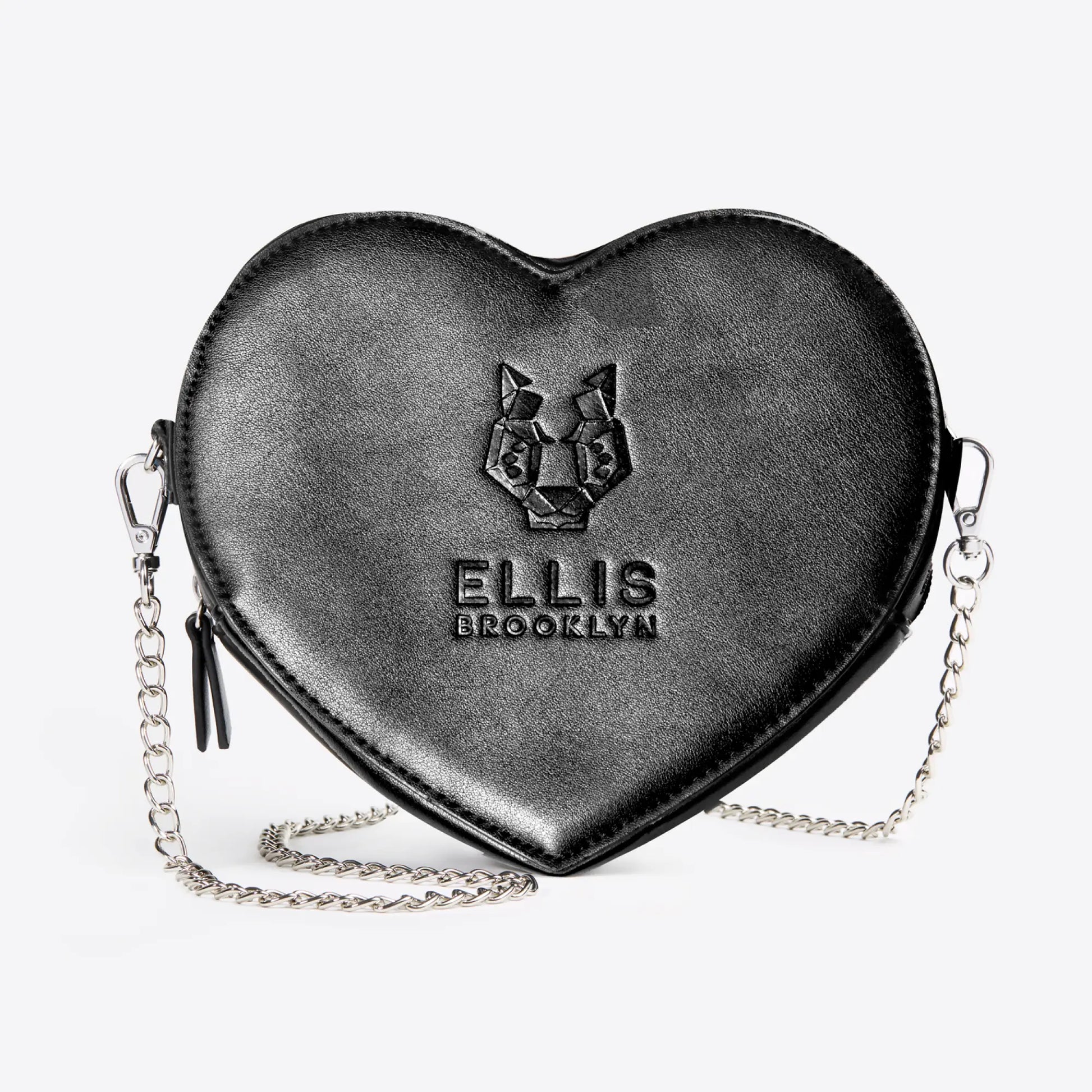 ELLIS BROOKLYN BLACK HEART BAG WITH CHAIN STRAP Ellis Brooklyn