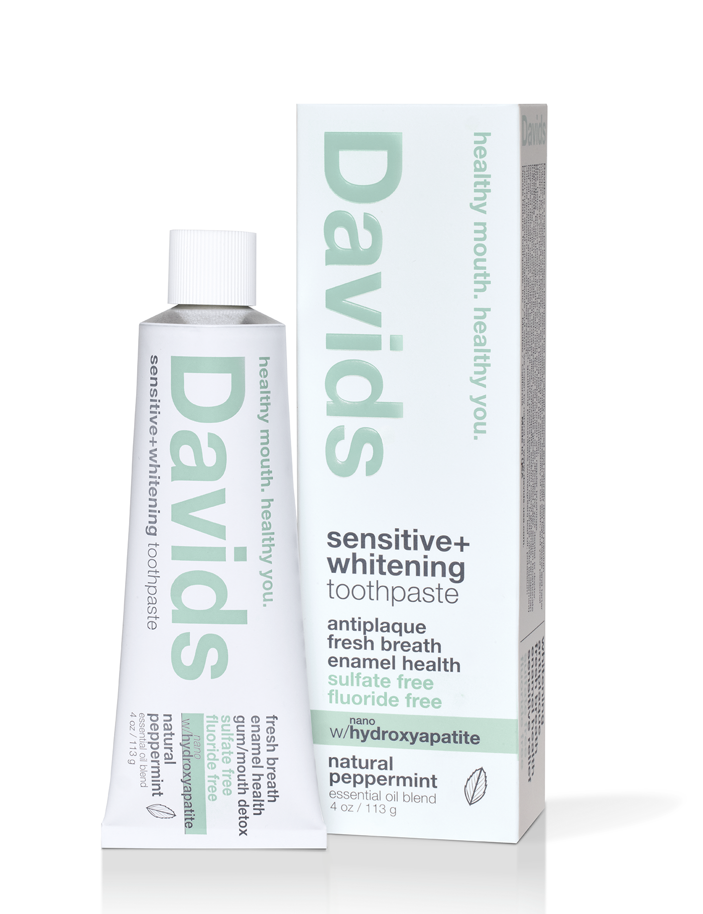 Davids sensitive+whitening nano-hydroxyapatite premium toothpaste / peppermint / 4 oz: Single / 4oz Davids Health Sciences, Inc