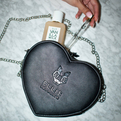 ELLIS BROOKLYN BLACK HEART BAG WITH CHAIN STRAP Ellis Brooklyn