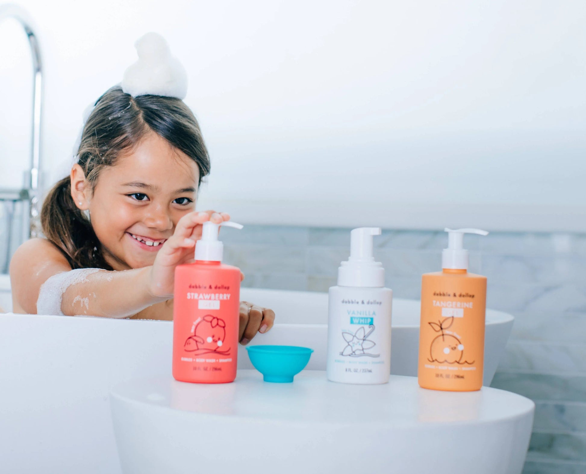 All-Natural Strawberry Shampoo, Body Wash & Bubbles Dabble & Dollop